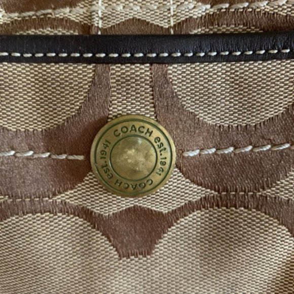 Tan/Brown Coach Signature Y2K Short Strap Hobo Bag - Picture 6 of 10